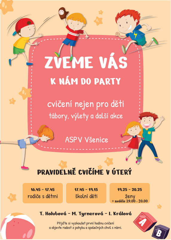 POZVÁNKA - Cvičení v sále kulturního zařízení ve Všenicích